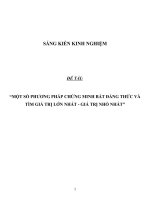 SKKN Một số phương pháp chứng minh bất đẳng thức và tìm giá trị lớn nhất - giá trị nhỏ nhất