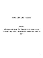 SKKN Rèn luyện tư duy, tìm tòi sáng tạo cho học sinh THPT qua một số bài toán chứng minh đẳng thức tổ hợp