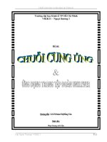 CHUỖI CUNG ỨNG VÀ ỨNG DỤNG TRONG TẬP ĐOÀN UNILEVER