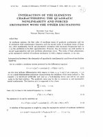 Interaction of the elements characterizing the quadratic nonlinearity and forced excitation with the other excitations