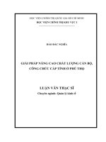 Giải pháp nâng cao chất lượng cán bộ, công chức cấp tỉnh ở phú thọ