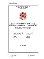 Quản lý chất lượng dịch vụ tại khách sạn Đại Dương Tp Hải Phòng