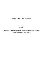 SKKN Giáo dục bảo vệ môi trường cho học sinh trong giảng dạy môn hoá học