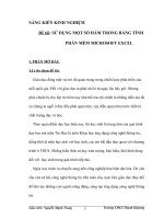 Đề tài: SỬ DỤNG MỘT SỐ HÀM TRONG BẢNG TÍNH PHẦN MỀM MICROSOFT EXCEL