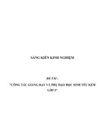 SKKN Công tác giảng dạy và phụ đạo học sinh yếu kém lớp 2