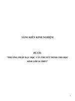 SKKN Phương pháp dạy học Văn thuyết minh cho học sinh lớp 10 THPT