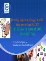 Hệ thống phân tích mối nguy và điểm kiểm soát tới hạn -HACCP tại công ty bao bì thái bình dương