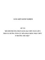 SKKN Đổi mới phương pháp giảng dạy môn toán lớp 3 theo xu hướng tích cực hóa hoạt động nhận thức ở trường tiểu học