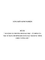 SKKN So sánh các phương pháp dạy học – ưu điểm của việc sử dụng mô hình khi giảng dạy nội dung hình chiếu vuông góc