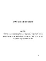 SKKN Nâng cao chất lượng dạy học qua việc vận dụng phương pháp sơ đồ hoá để giảng dạy bài 41, 42, 44, 45 - SGK Sinh học 11 nâng cao