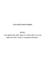 SKKN Xác định công thức phân tử, công thức cấu tạo hợp chất hữu cơ dựa vào độ bất bão hoà