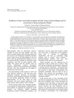 Synthesis of Nano Sized Hydroxyapatite Powder Using Sol gel Technique and Its Conversion to Dense and Porous Bodies