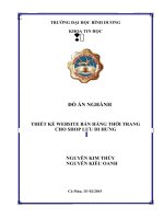 Thiết kế website bán hàng thời trang cho shop lưu di hưng