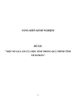 SKKN Một số sai lầm của học sinh trong quá trình tính tích phân