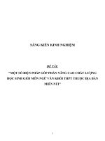 SKKN Một số biện pháp góp phần nâng cao chất lượng học sinh giỏi môn Ngữ văn khối THPT thuộc địa bàn miền núi