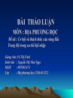 slide thuyết trình cơ hội và thách thức của vùng bắc trung bộ trong xu thế hội nhập