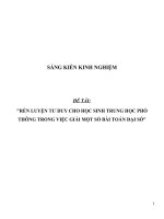 SKKN Rèn luyện tư duy cho học sinh trung học phổ thông trong việc giải một số bài toán Đại số