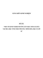 SKKN Một số kinh nghiệm hướng dẫn học sinh giải bài tập Hóa học tính theo phương trình hóa học ở lớp 10