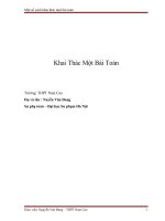 SKKN môn toán THPT Một số cách khai thác một bài toán