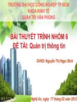 Bài thuyết trình quản trị thông tin xử lý công văn đi đến
