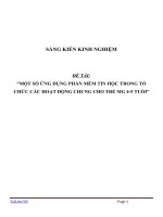 SKKN Một số ứng dụng phần mềm tin học trong tổ chức các hoạt động chung cho trẻ mẫu giáo 4-5 tuổi