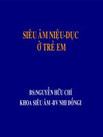 Giáo trình siêu âm niệu dục ở tre em, BS.Nguyễn Hữu Trí, khoa siêu âm bệnh viện nhi đồng I