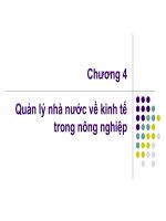 Bài giảng kinh tế nông nghiệp chương 4, Quản lý nhà nước về kinh tế trong nông nghiệp