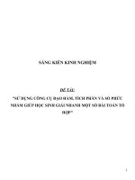 SKKN Sử dụng công cụ đạo hàm, tích phân và số phức nhằm giúp học sinh giải nhanh một số bài toán tổ hợp