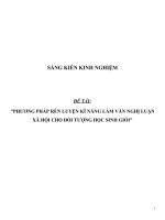 SKKN Phương pháp rèn luyện kĩ năng làm văn nghị luận xã hội cho đối tượng học sinh giỏi