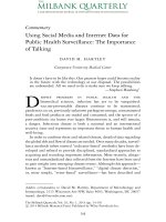 Using Social Media and Internet Data for Public Health Surveillance The Importance of Talking