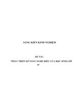 SKKN Phát triển kĩ năng nghe hiểu của học sinh lớp 8