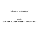 SKKN Nâng cao chất lượng môn vật lý ở trường THPT