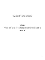 SKKN Tích hợp giáo dục môi trường trong môn Công nghệ 10