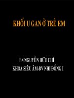 Giáo trình siêu âm khối u gan ở trẻ em, BS.Nguyễn Hữu Trí, khoa siêu âm bệnh viện nhi đồng I