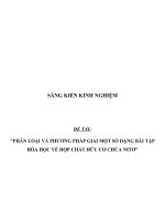 SKKN Phân loại và phương pháp giải một số dạng bài tập hóa học về hợp chất hữu cơ chứa nitơ