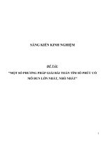 SKKN Một số phương pháp giải bài toán tìm số phức có mô đun lớn nhất, nhỏ nhất