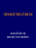 Giáo trình siêu âm viêm ruột thừa ở trẻ em, BS.Nguyễn Hữu Trí, khoa siêu âm bệnh viện nhi đồng I