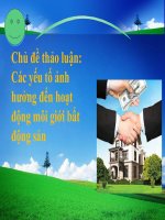 Các yếu tố ảnh hưởng đến hoạt động môi giới bất động sản