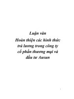 HOÀN THIỆN CÁC HÌNH THỨC TRẢ LƯƠNG TRONG CÔNG TY CP THƯƠNG MẠI  ĐẦU TƯ AUSUN