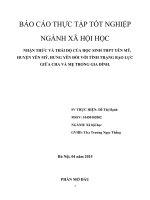 NHẬN THỨC VÀ THÁI ĐỘ CỦA HỌC SINH THPT YÊN MỸ, HUYỆN YÊN MỸ, HƯNG YÊN ĐỐI VỚI TÌNH TRẠNG BẠO LỰC GIỮA CHA VÀ MẸ TRONG GIA ĐÌNH..doc