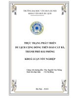 Thực trạng phát triển du lịch cộng đồng trên đảo cát bà, thành phố hải phòng