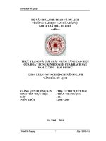 Thực trạng và giải pháp nhằm nâng cao hiệu quả hoạt động kinh doanh của khách sạn nam cường   hải dương