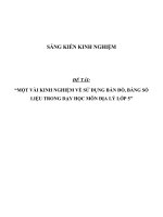 SKKN Một vài kinh nghiệm về sử dụng bản đồ, bảng số liệu trong dạy học môn Địa lý lớp 5