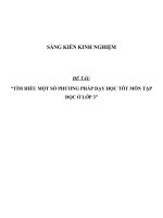 SKKN Tìm hiểu một số phương pháp dạy học tốt môn Tập đọc ở lớp 3