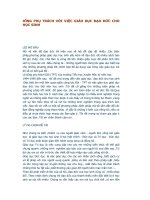 tỔNG PHỤ TRÁCH VỚI VIỆC GIÁO DỤC ĐẠO ĐỨC CHO HỌC SINH