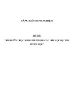 SKKN Bồi dưỡng học sinh giỏi trong các lớp học đại trà ở tiểu học