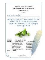 HIỆN TƯỢNG “BẪY THU NHẬP TRUNG BÌNH” Ở CÁC NƯỚC ĐANG PHÁT TRIỂN VÀ BÀI HỌC KINH NGHIỆM CHO VIỆT NAM