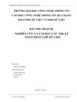 Nghiên cứu và cài đặt các thuật toán phân lớp dữ liệu