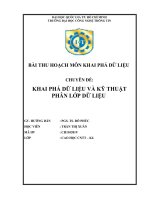 KHAI PHÁ DỮ LIỆU VÀ KỸ THUẬT PHÂN LỚP DỮ LIỆU