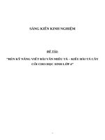 SKKN Rèn kỹ năng viết bài văn miêu tả – kiểu bài tả cây cối cho học sinh lớp 4